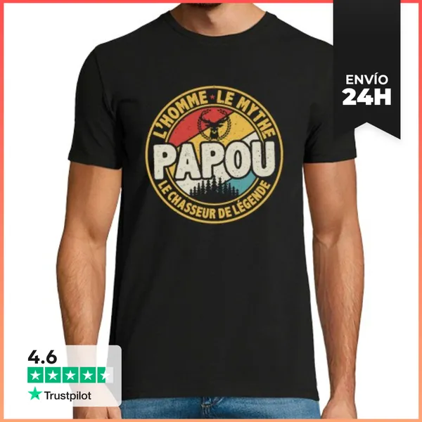 Camiseta Hombre Clásica Papú El Cazador De Leyendas Idea De Reg