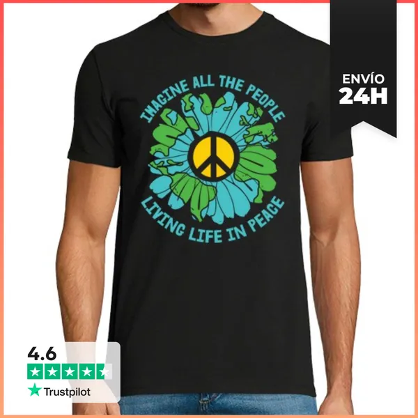 Camiseta Hombre Clásica Imagina Toda La Gente LaTostadora