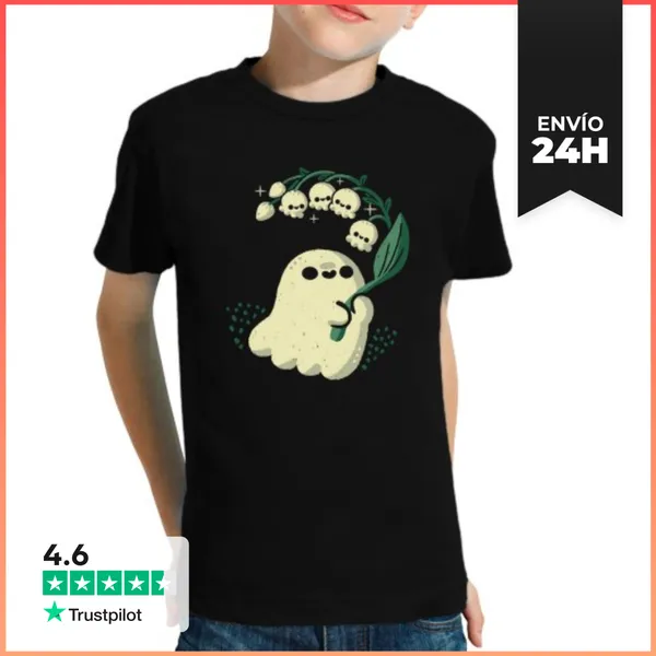 Camiseta Clásica Para Niños El Fantasma Se Encuentra Con El Lirio