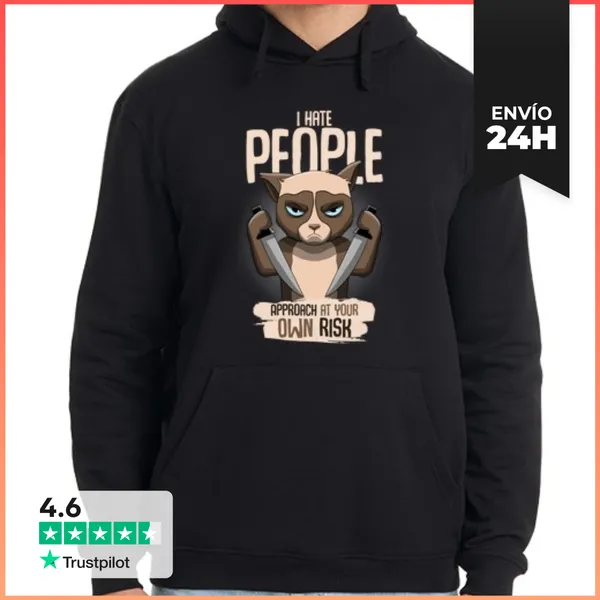 Sudadera Unisex Con Capucha Odio Que La Gente Se Acerque Bajo Tu