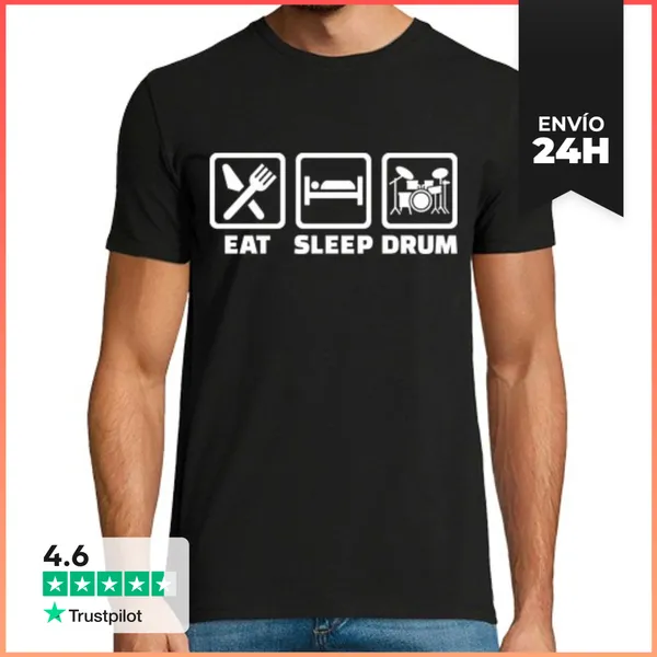 Camiseta Hombre Clásica Comer Tambor De Sueño LaTostadora
