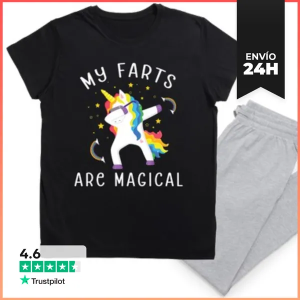Pijama Mis Pedos Son Mágicos Unicornio Mordaza Divertidos Chistes