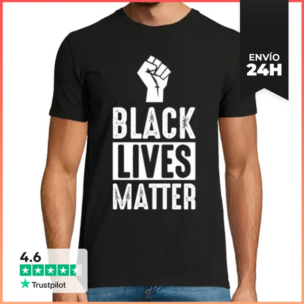 Camiseta Hombre Clásica Black Lives Matter, Puño LaTostadora