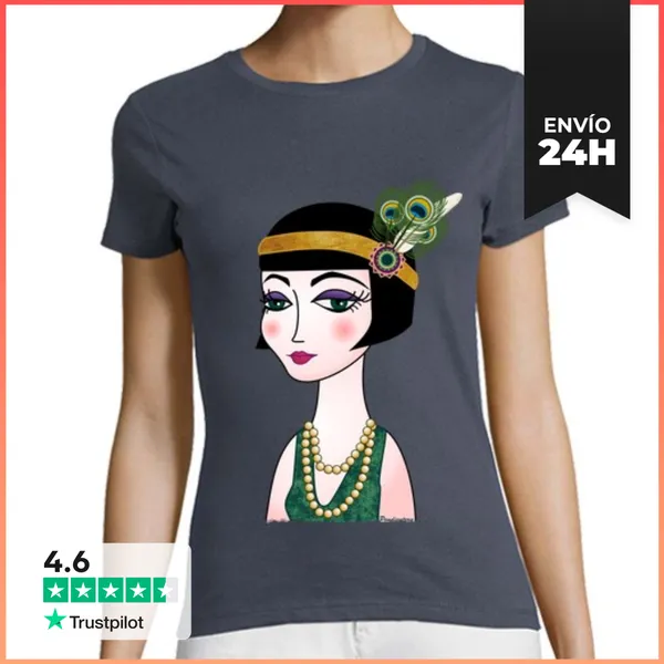 Camiseta Mujer Clásica Camiseta Lady Años 20 LaTostadora