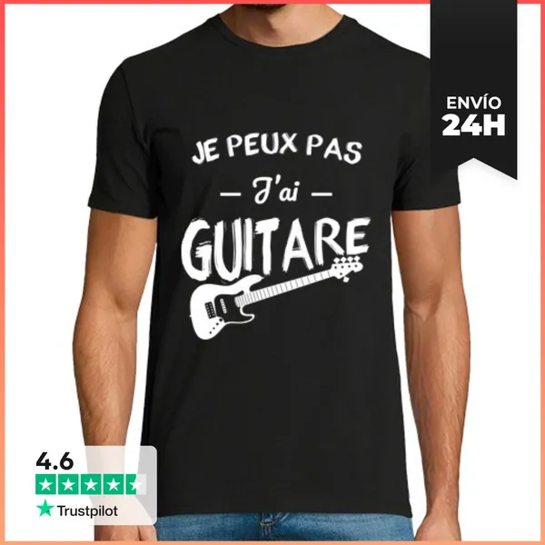 Camiseta Hombre Clásica No Puedo Tener Guitarra LaTostadora