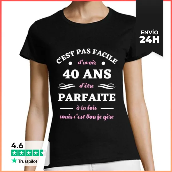 Camiseta Mujer Clásica Idea De Regalo De Cumpleaños 40 Años Mu
