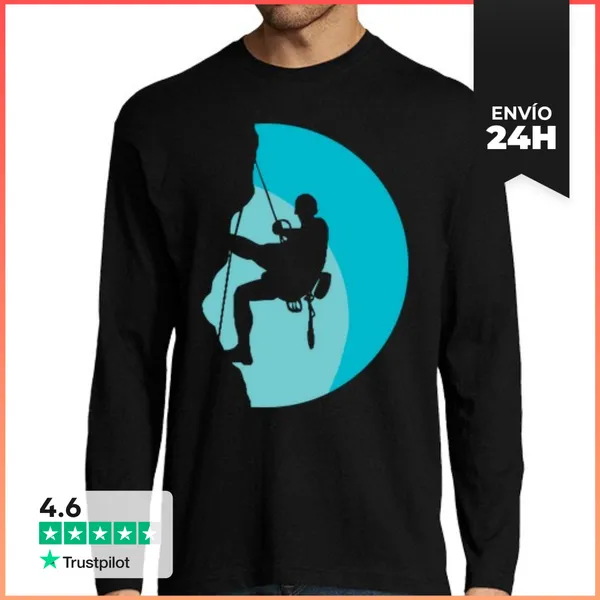 Camiseta Hombre Manga Larga Hombre, Manga Larga, Negra