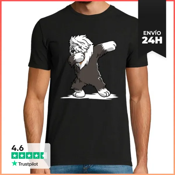 Camiseta Hombre Clásica Perro Bobtail DAB! LaTostadora