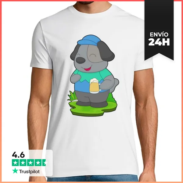 Camiseta Hombre Clásica Cerveza Para Perros LaTostadora