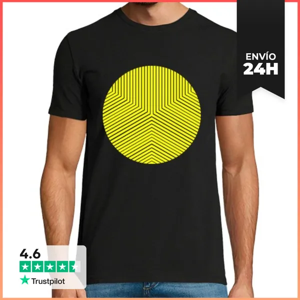 Camiseta Hombre Clásica Circulo Minimal Amarillo LaTostadora