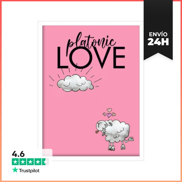 Cuadro Con Marco Vertical Platonic Love LaTostadora