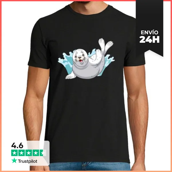 Camiseta Hombre Clásica Foca Focas Foca Lobo Marino LaTostadora