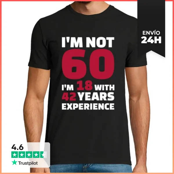 Camiseta Hombre Clásica No Tengo 60 Años De Cumpleaños