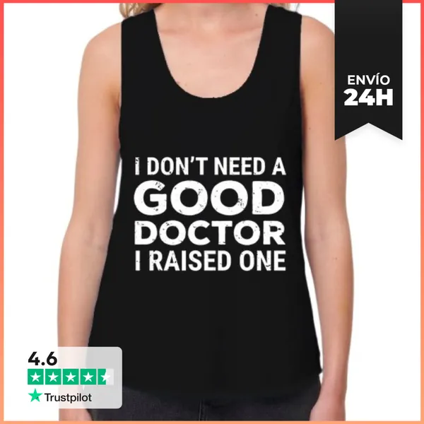 Camiseta Mujer Sin Mangas, Loose Fit Doctor Padre Papá Mamá