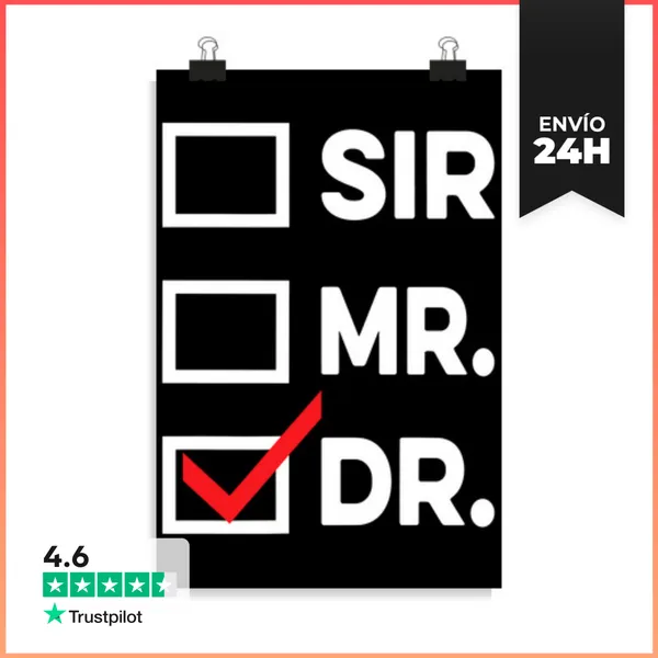Póster Vertical Hombre Señor Doctor Graduación Hombres