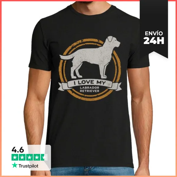 Camiseta Hombre Clásica I Love My Labrador Retriever Raza Perro