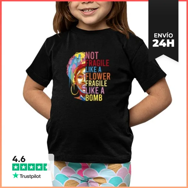 Camiseta Clásica Para Niños No Frágil Como Una Flor Frágil Como
