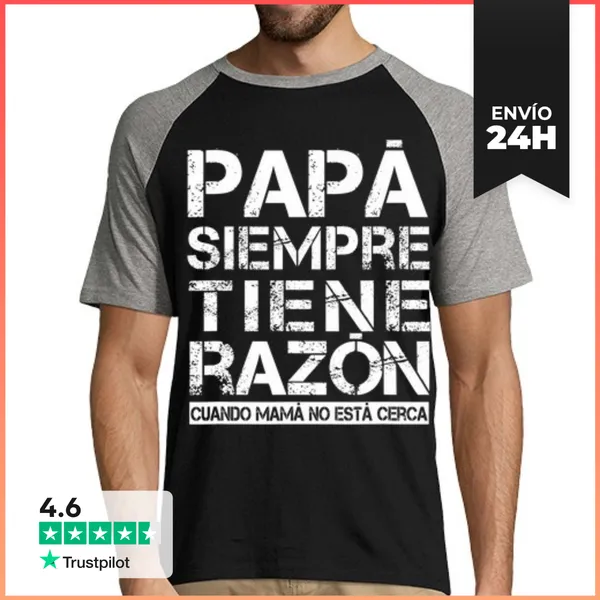 Camiseta Hombre, Estilo Béisbol Cita Divertida En Español De Papá