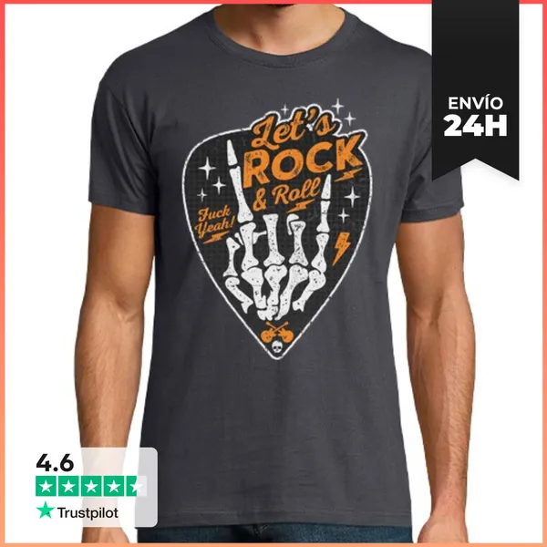 Camiseta Hombre Clásica Let S Rock And Roll LaTostadora