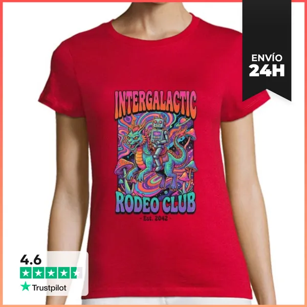 Camiseta Mujer Clásica Club De Rodeo Intergaláctico LaTostadora