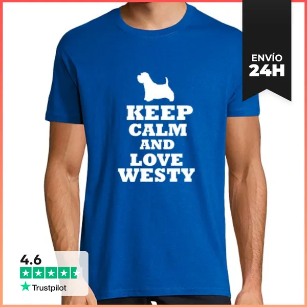 Camiseta Hombre Clásica Keep Calm And Love Westy LaTostadora