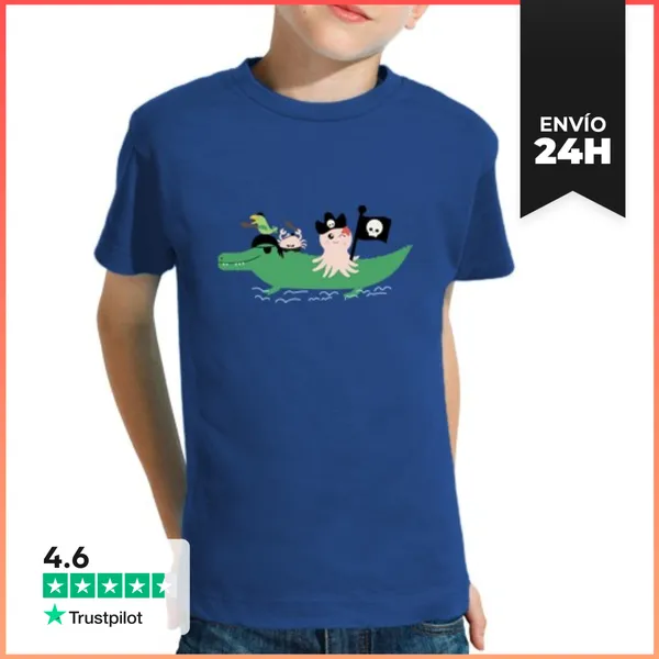 Camiseta Clásica Para Niños Fiesta Pirata - Camiseta Niño Mc