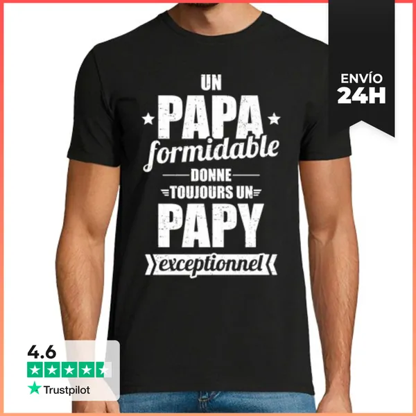 Camiseta Hombre Clásica Papa Formidable Donne Papy Exceptionel