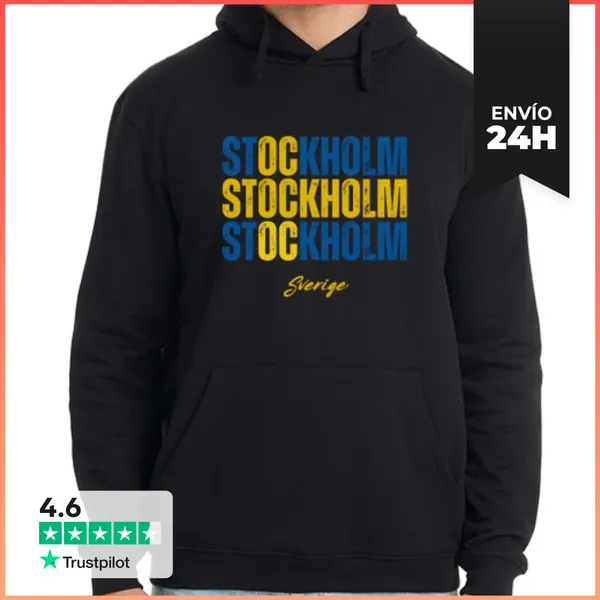 Sudadera Unisex Con Capucha Estocolmo Suecia, Bandera De Suecia