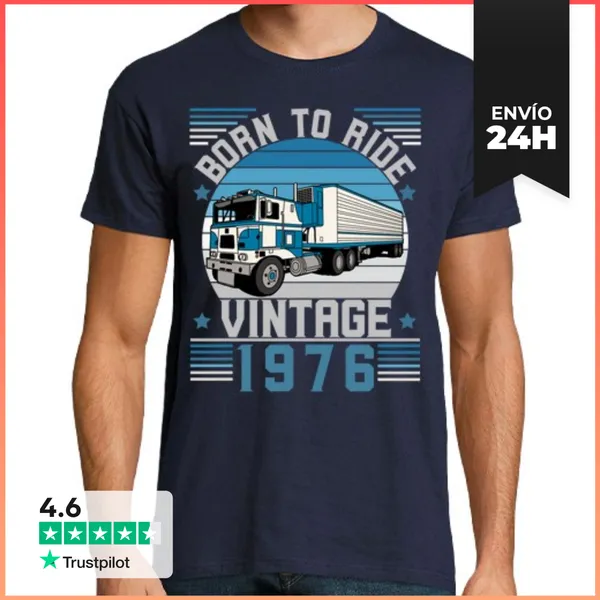 Camiseta Hombre Clásica Vintage Nacido Para Andar En Camión 197