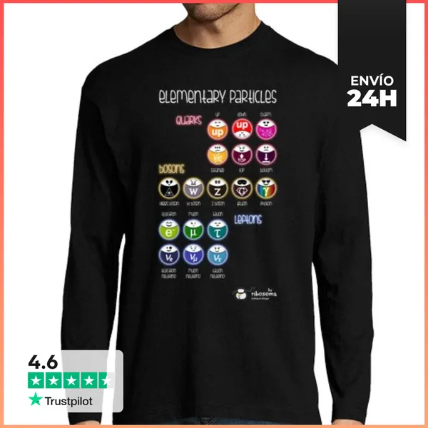 Camiseta Hombre Manga Larga Elementary Particles ❍ (fondos