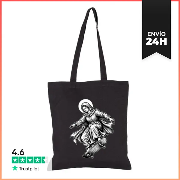 Bolsa De Tela Mary Patineta - Chica Patinadora Santa Flip