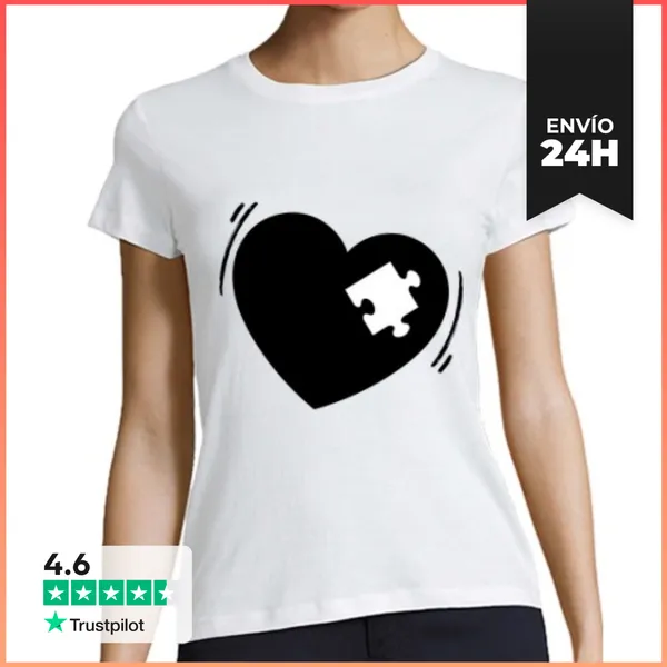 Camiseta Mujer Clásica Corazon Madre Hijo Hija LaTostadora