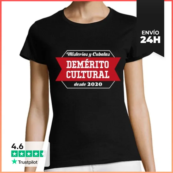 Camiseta Mujer Clásica Demérito Cultural Negro Mujer LaTostadora