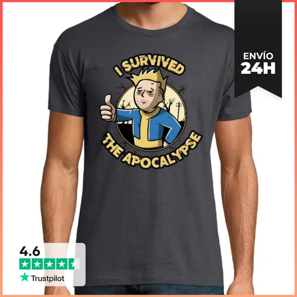 Camiseta Hombre Clásica I Survived To Apocalypse LaTostadora