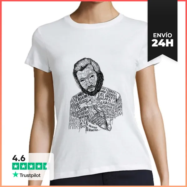 Camiseta Mujer Clásica Julio Cortazar M LaTostadora