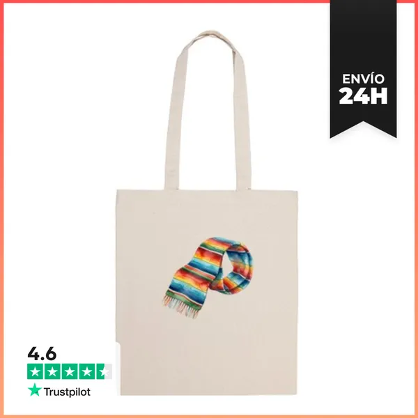 Bolsa De Tela Serape Mexicano A Rayas Multicolores LaTostadora