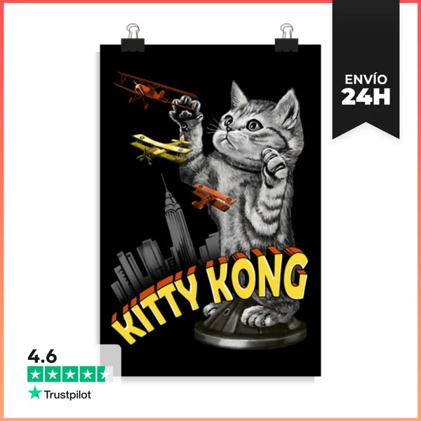 Póster Vertical Kitty Kong LaTostadora