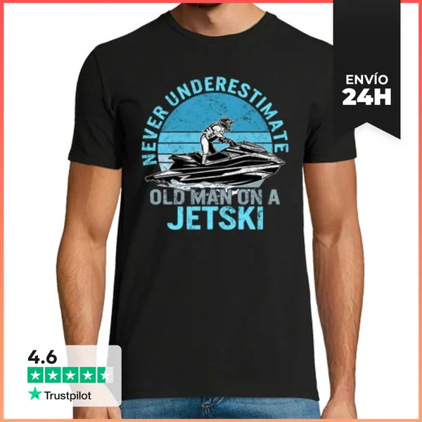 Camiseta Hombre Clásica Nunca Subestimes Al Anciano En Una Moto