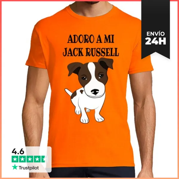 Camiseta Hombre Clásica Adoro A Mi Jack Russell LaTostadora
