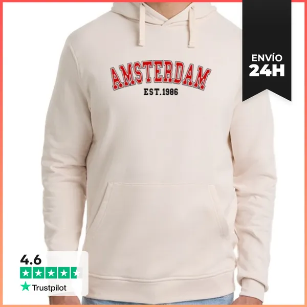 Sudadera Unisex Con Capucha Ámsterdam Est 1986 LaTostadora