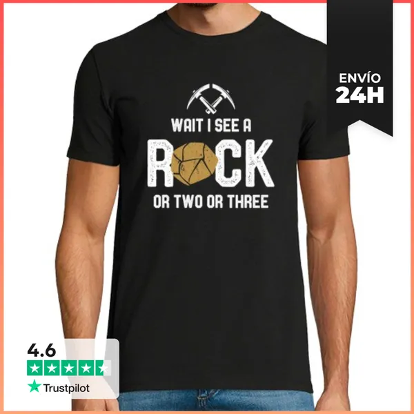 Camiseta Hombre Clásica Wait I See A Rock LaTostadora