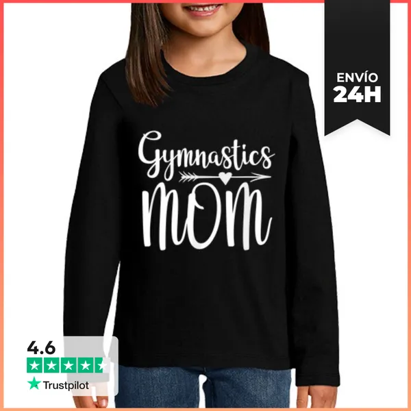 Camiseta Manga Larga Para Niños Mamá De Gimnasia Linda Padre