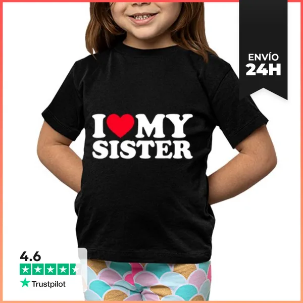 Camiseta Clásica Para Niños Amo A Mi Hermana Quiero A Mi Hermana