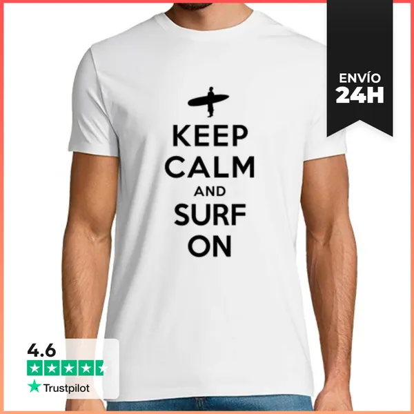 Camiseta Hombre Clásica Mantener La Calma Y Navegar En
