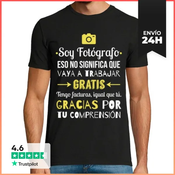 Camiseta Hombre Clásica Soy Fotógrafo LaTostadora