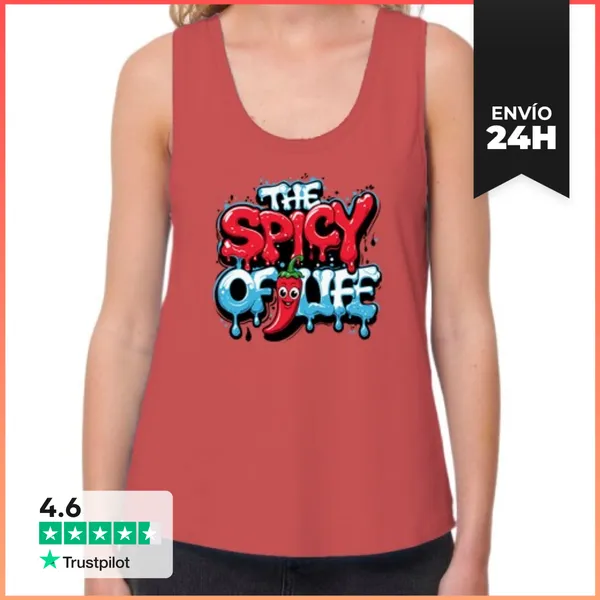 Camiseta Mujer Sin Mangas, Loose Fit El Picante De La Vida