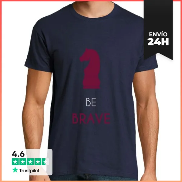 Camiseta Hombre Clásica Camiseta Ajedrez, Sé Vailente LaTostadora