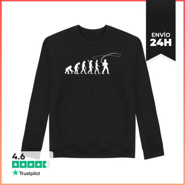 Sudadera Unisex Evolución De La Pesca Con Mosca LaTostadora