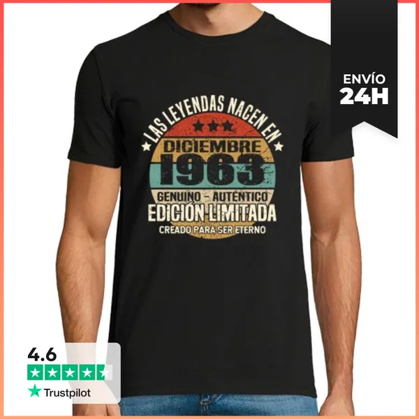 Camiseta Hombre Clásica Leyendas Nacen En Diciembre 1963
