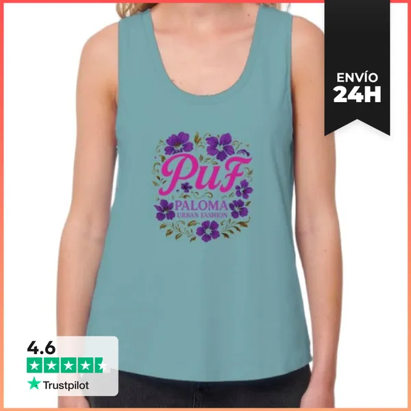 Camiseta Mujer Sin Mangas, Loose Fit PUF LaTostadora